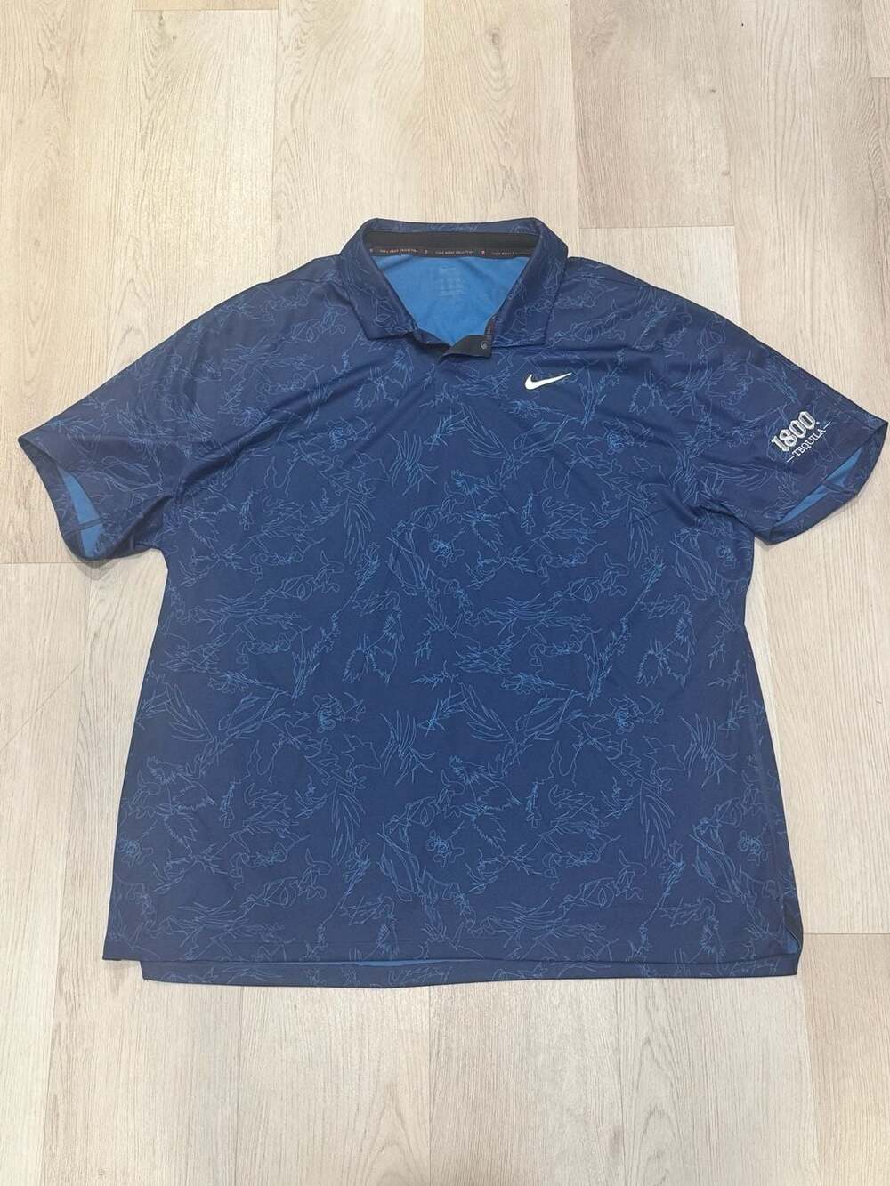 Nike Tiger Woods Collection Dri-FIT ADV Golf Polo XXL Blue 1800 Tequila